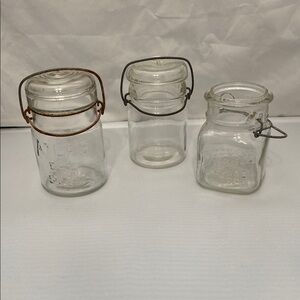 Various Vintage Clear Glass Jars